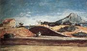 Paul Cezanne, Le Percement de la voie ferree avec la montagne Sainte-Victoire